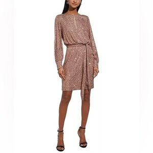 Eliza J Women's Sequin Blouson-Sleeve Boat-Neck Dress